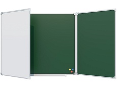 Трёхэлементная магнитная доска комбинированная 240x100 см эмаль ДК 3.36
